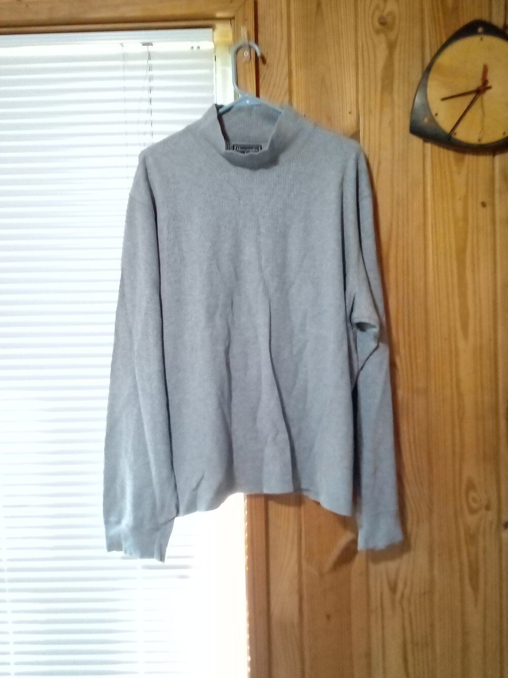 Abercrombie And Fitch Mens XXL Gray Mock Neck Cotton Ribbed Shirt